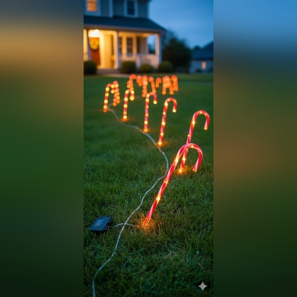 Festive Candy Cane String Lights Battery Operated 12 Pieces (EUC) - Picture 15 of 15